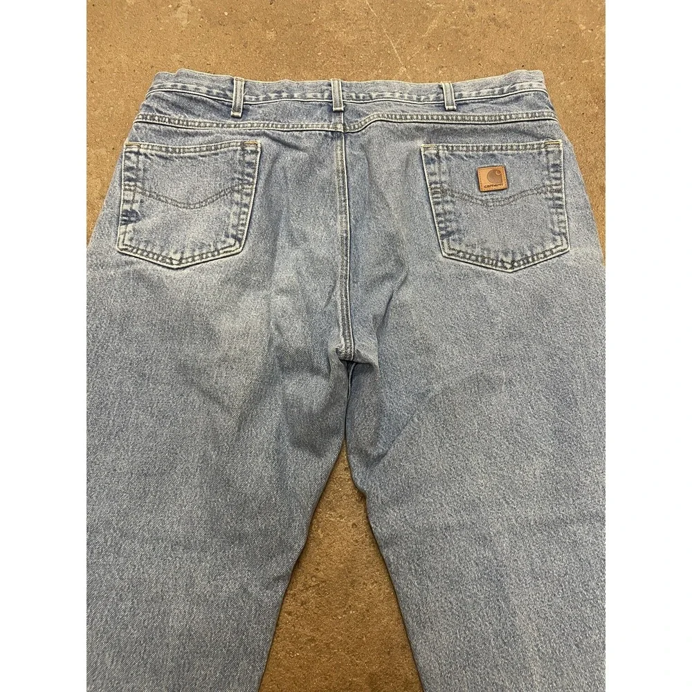 Carhartt‎ Jeans Mens Light Blue Denim Relaxed Straight Leg 5-Pocket Zip Fly Work